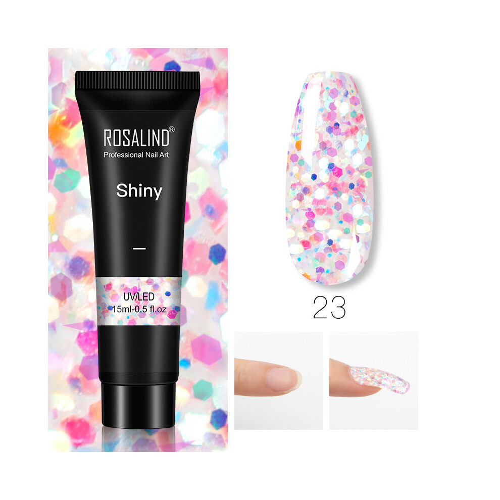 (RE09-23) ROSALIND 15ml Poly Nail Gel Glitter Builder For Manicure Nails Extension Semi Permanent