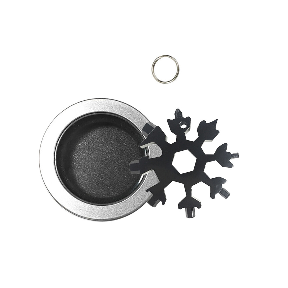 (Black#) 18 In 1 Stainless Steel Snowflake Multi-Tool Outdoor Edc Wrench Tools Keychain 115295275993