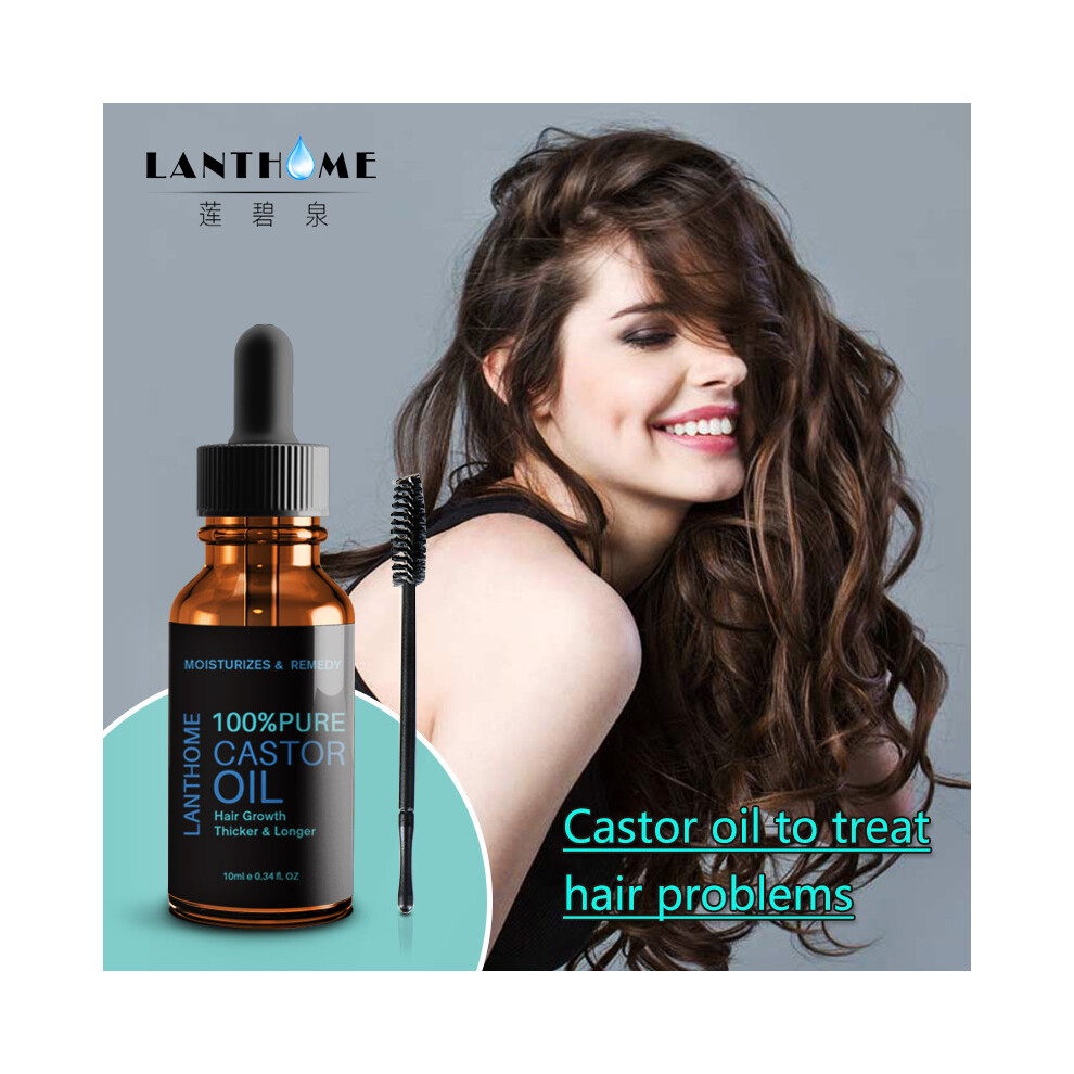 100% For Lanthom Pure Organic Castor Oil For Eyelashes/ Eyebrows/ Hair Growth/ Body Care/ Hair Care/Nourishing Essential Oil