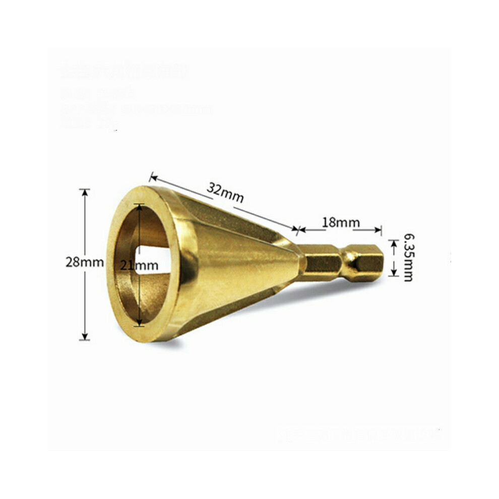(04-Golden Hexagon) Stainless Steel Deburring External Chamfer Tool Tools For Removing Burrs 320997709442