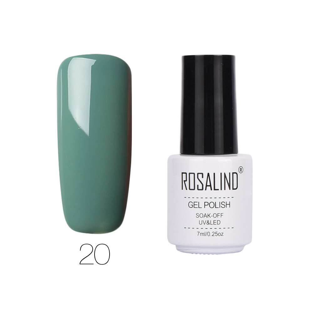 (#20) ROSALIND Nail Art 7ML Gel Polish Semi Permanent Varnish Manicure Primer Top Coat