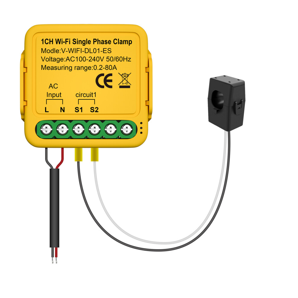 (1Ch) Tuya Smart Wifi Switch With Energy Meter Monitor Power Consumption Easily 80A 110691389435