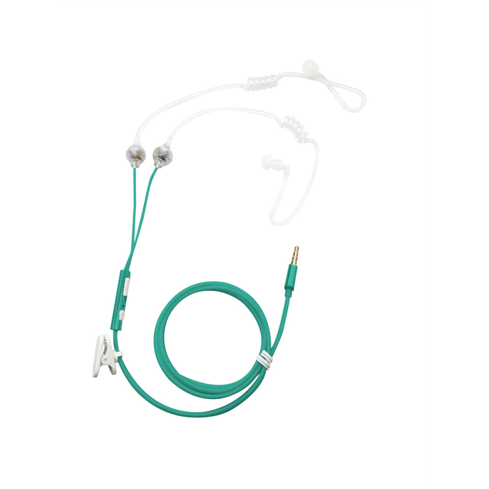(Green) 3.5Mm Mobile Phone Headset Stereo Air Tube Wired Earphone Volume Microphone Green 110691390028