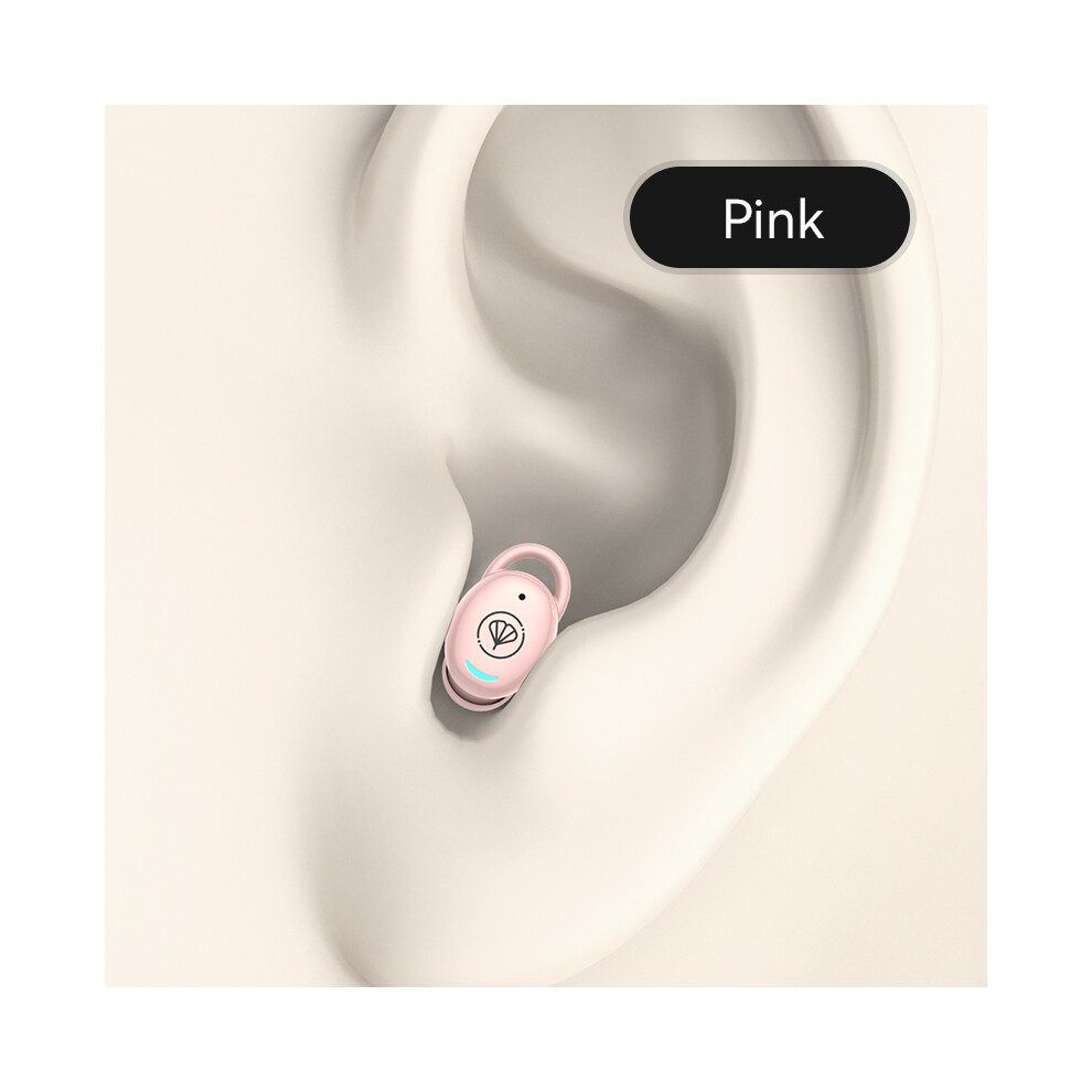 (Pink) 5.3 Bluetooth Hearing Aid Headset Single Side In-Ear Sound Amplification Headset