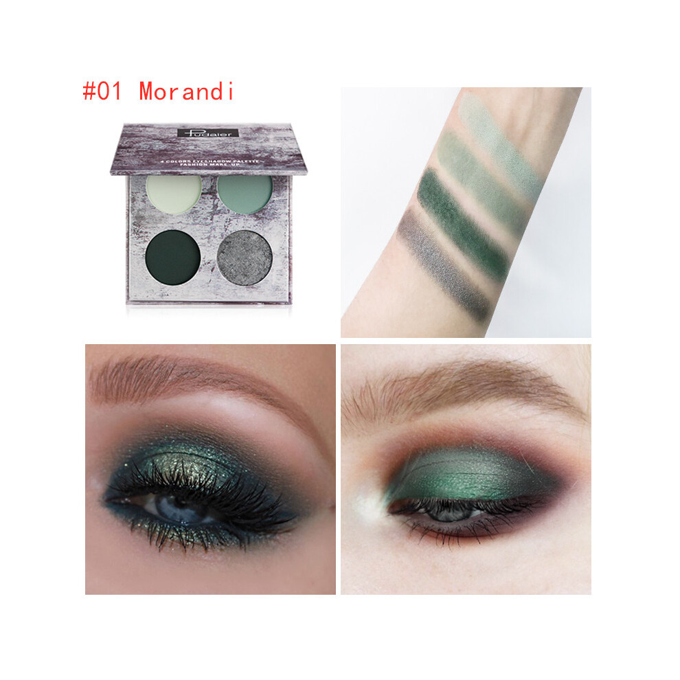 (#01) Pudaier 4 Colors Eyeshadow Palette Splash Ink Serie Eye Shadow Makeup Cosmetic
