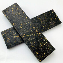(137X40X4MM) 4mm & 9mm Yellow Marble Carbon Fiber Patch Blade Material for DIY Handle