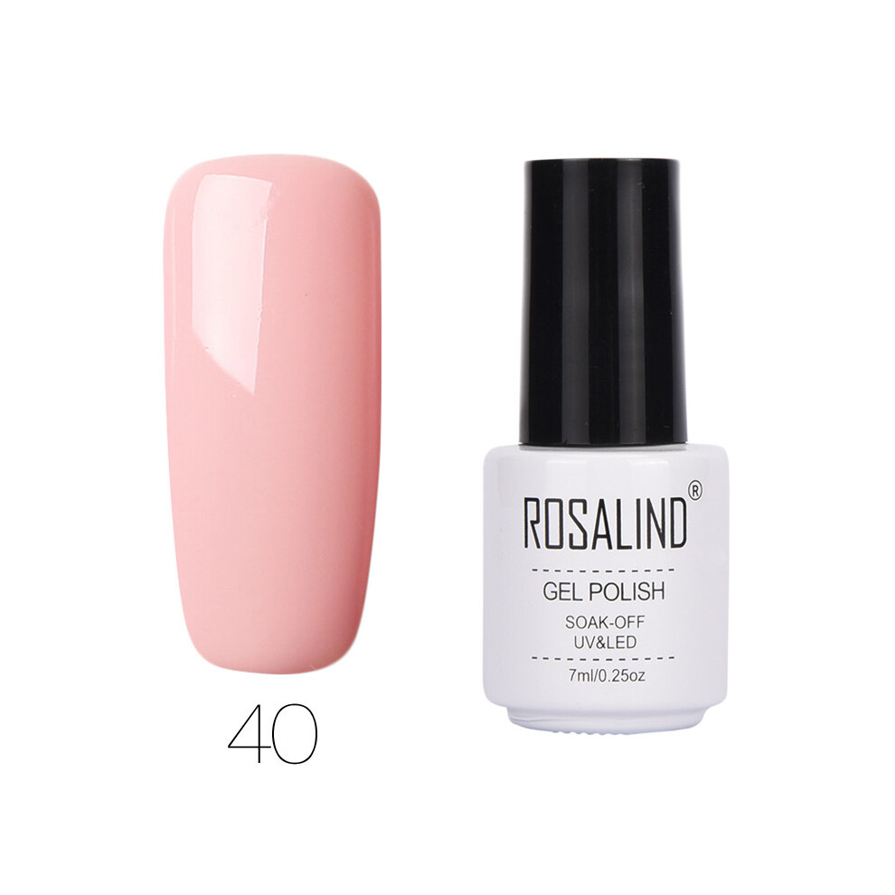 (#40) ROSALIND Nail Art 7ML Gel Polish Semi Permanent Varnish Manicure Primer Top Coat