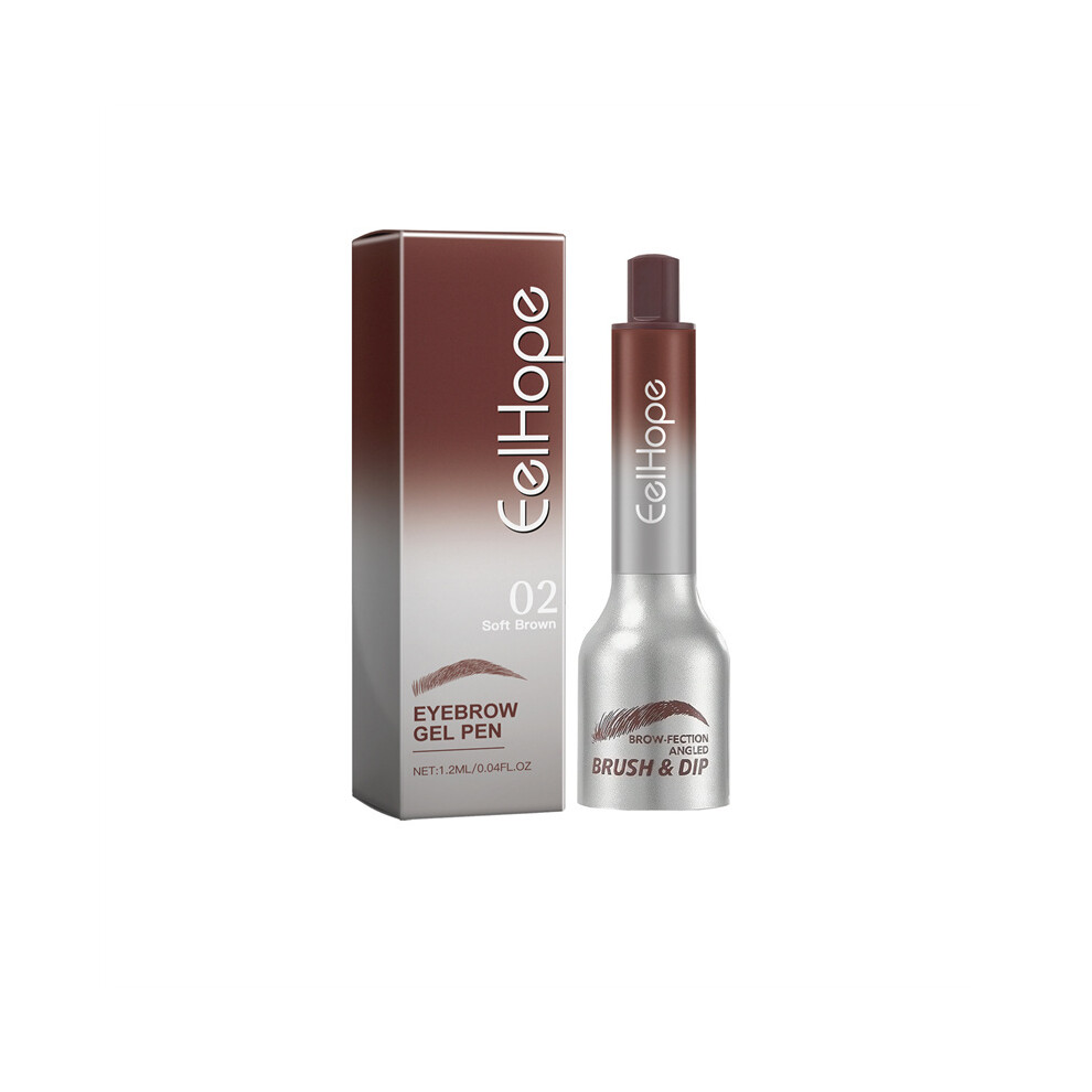 (Natural Brown) 1.2ML Press Dip Eyebrow Tint Natural Brow Fection Angled Brush Brow Tinting Cream