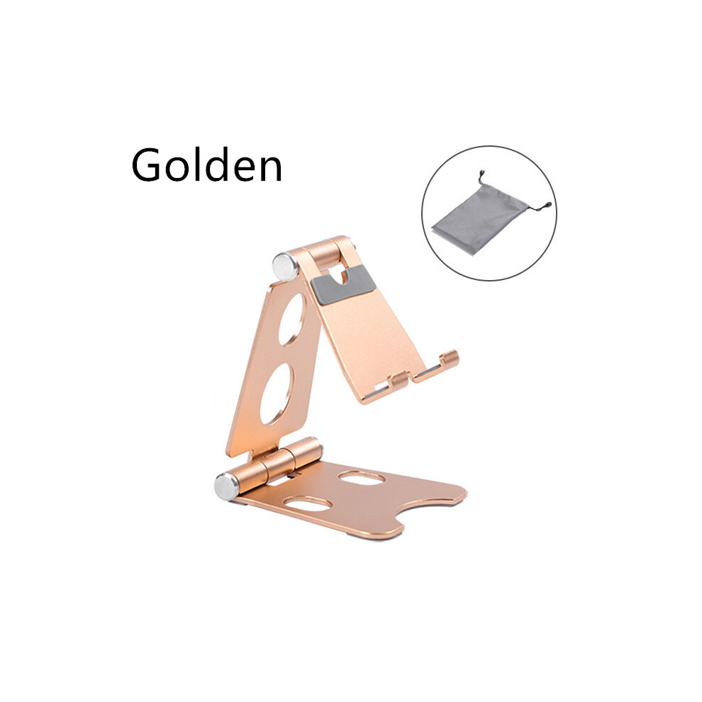 (Golden) Universal Foldable Mobile Phone Holder Aluminium Alloy Metal Tablet Stand Golden 320997781271