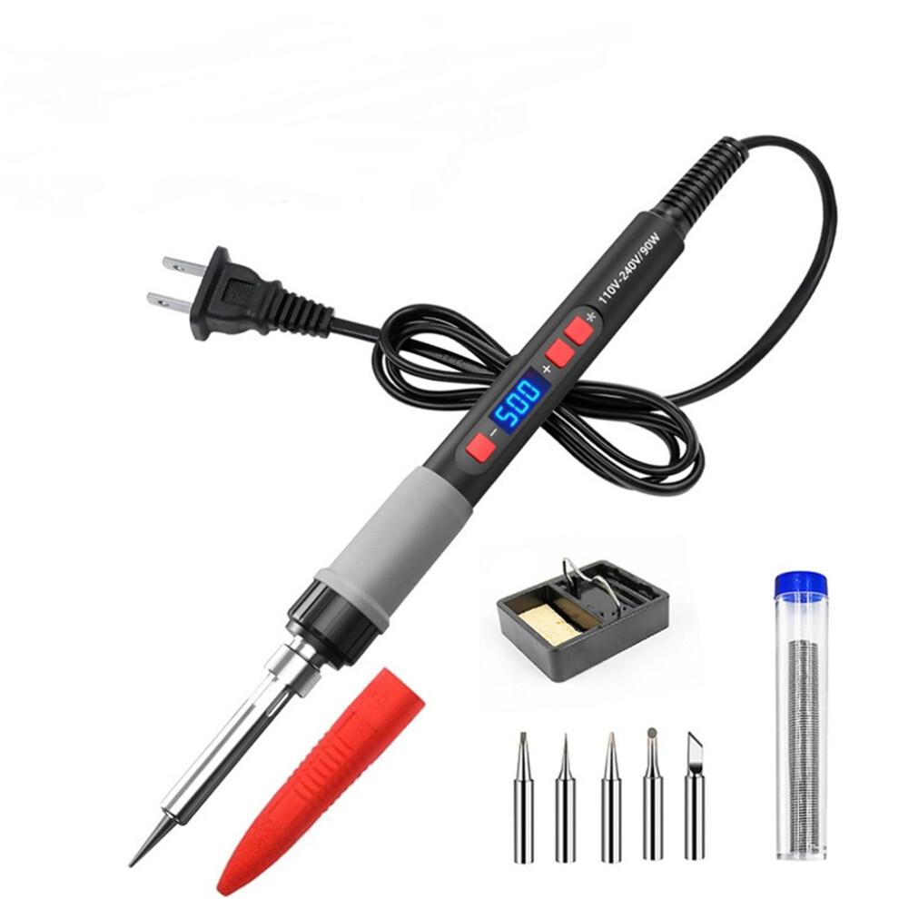 (Us Plug) 90W Digital Electric Soldering Iron Kit Tempe Adjustable Welding Tool Solder Gun 110691395818