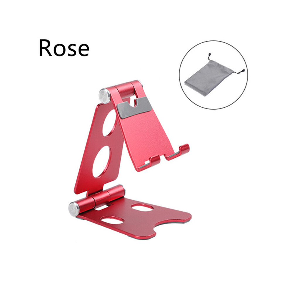 (Rose) Universal Foldable Mobile Phone Holder Aluminium Alloy Metal Tablet Stand 320997781288