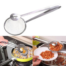 Kitchen Gadgets Stainless Steel Frying Fried Food Drain Clip Skimmer Oil Filter Scoop Colander Strainer