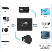 HDMI to SCART Converter Adapter Audio/Video Converter 1080P For TV/PS4/DVD