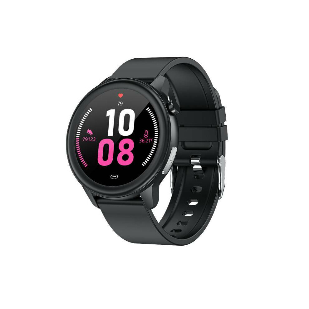(Black) Smart Watch Android Ios Ip68 Watch E80 Temperature Oxygen Blood Pressure Monitor Sports Fitness Waterproof Sports Watch Black 110691406576