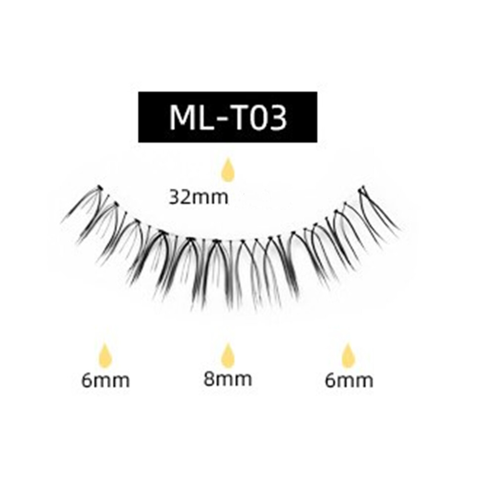 (Ml-T03) 3D False Eyelashes With Eyeliner Tweezer Eyelash Curler Lashes Makeup Extension Set 110691489487