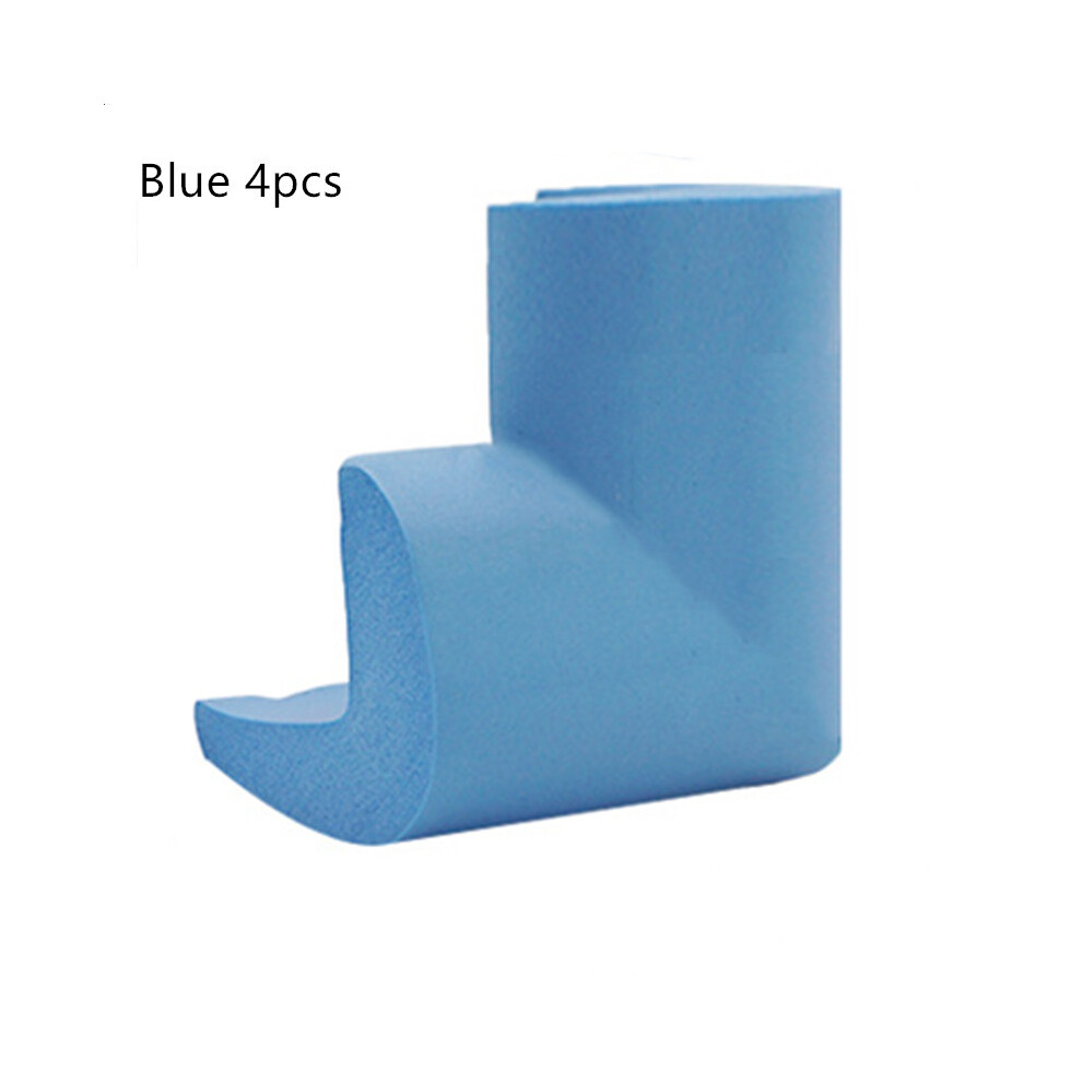 ( 4Pcs) Baby Safety Table Desk Edge Corner Cushion Guard Strip Softener Bumper Protector Blue