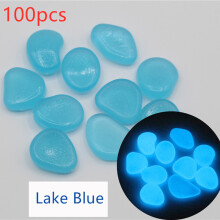 (Lake Blue) Garden Ornaments Glow in the Dark Luminous Pebbles Stones Wedding Decoration