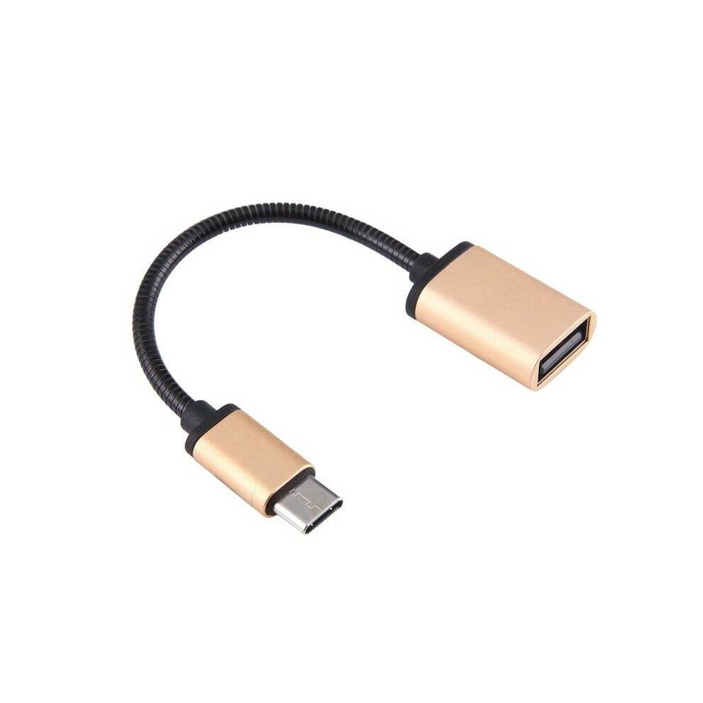 (Gold) Metal Usb C 3.1 Type C Male To Usb Female Otg Data Sync Converter Adapter Cable Gold 110691398413