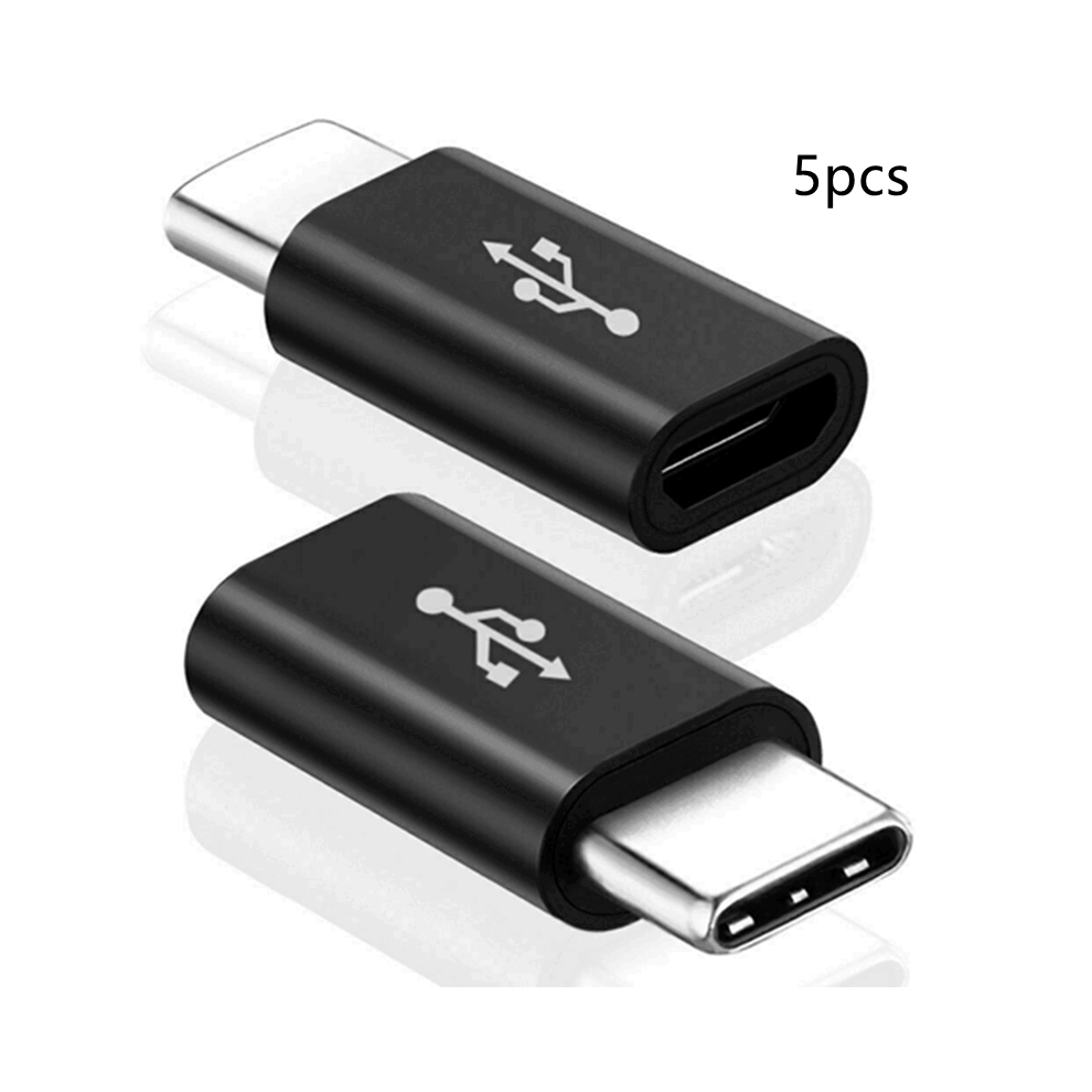 5 Pcs Micro Usb To Type C Adapter Converter Micro-B To Usb-C Connector Usa 110691398482