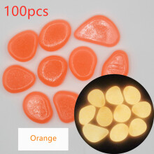 (Orange) Garden Ornaments Glow in the Dark Luminous Pebbles Stones Wedding Decoration