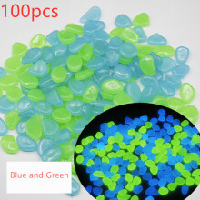 (Blue and Green) Garden Ornaments Glow in the Dark Luminous Pebbles Stones Wedding Decoration