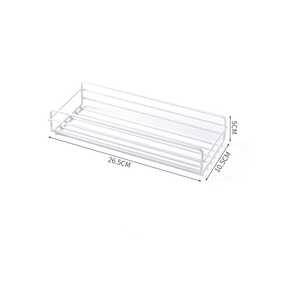 (White) Kitchen Bathroom Shower Shelf Organizer Storage Rack Holder Wall Mounted Basket