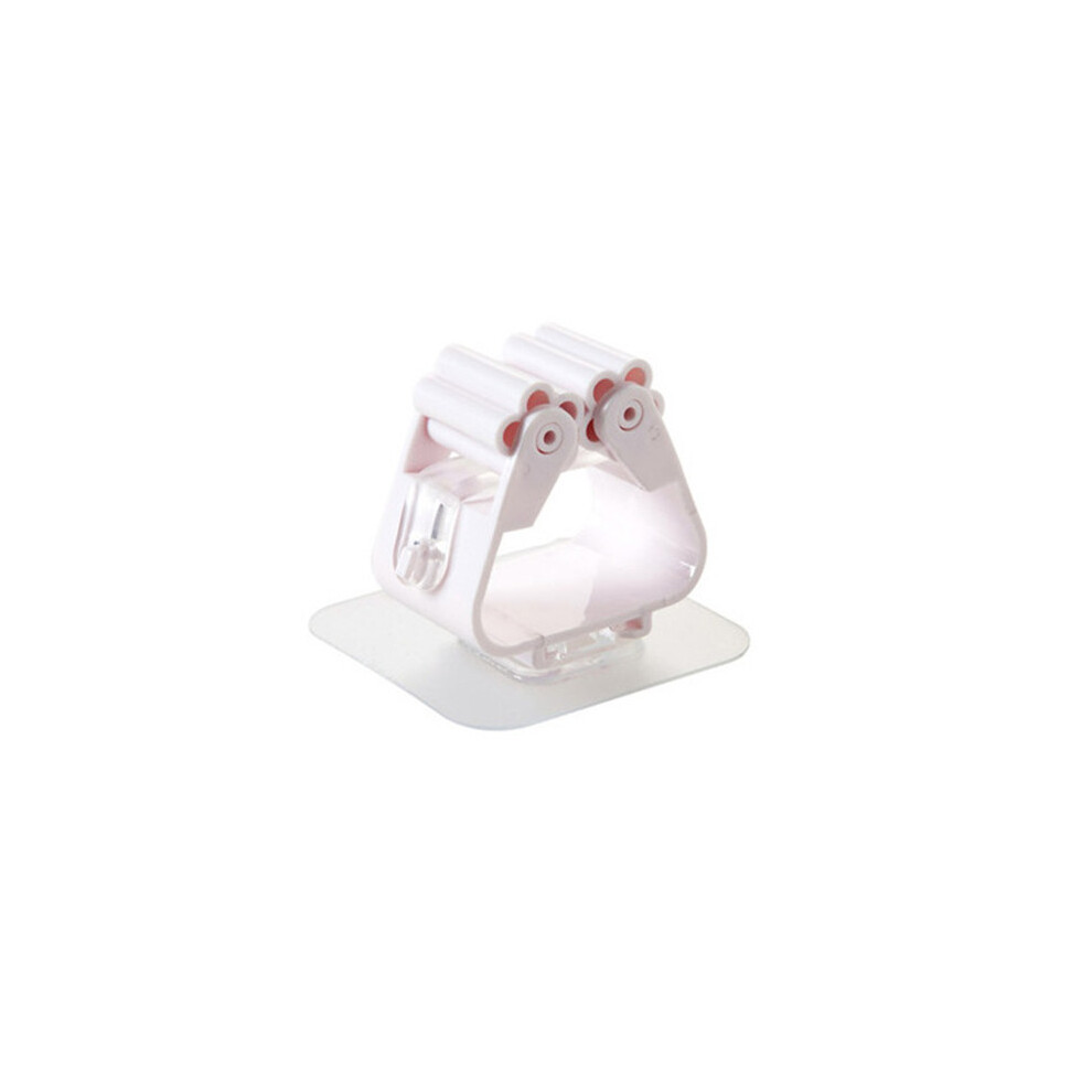 (White) Wall Mounted Mop Organizer Holder Broom Hanger Clip Seamless Bathroom Kitchen Rack 320997781790