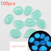 (Light Green) Garden Ornaments Glow in the Dark Luminous Pebbles Stones Wedding Decoration