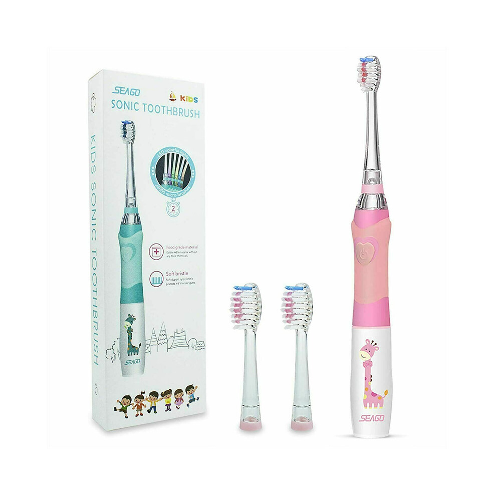 (Cartoon fan) Children Kids Sonic Electric Toothbrush 3-12 Ages LED Smart Timer