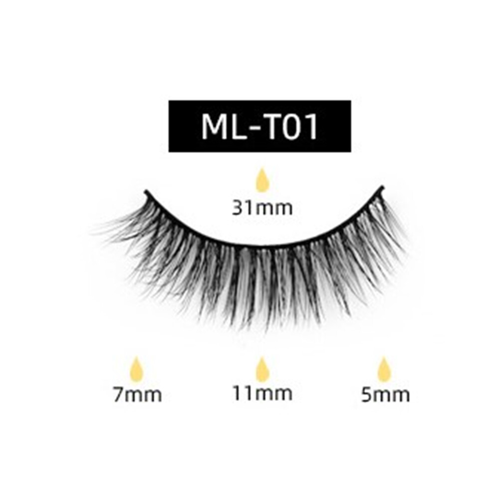 (Ml-T01) 3D False Eyelashes With Eyeliner Tweezer Eyelash Curler Lashes Makeup Extension Set 110691489463