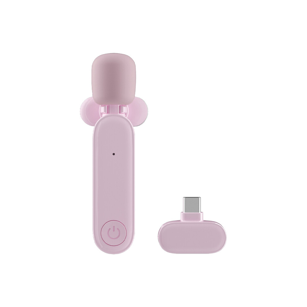 (Type-C Connector Dedicated ) Wireless Lavalier Microphone Phone/Ipad/Tikto Radio Noise Reduction Microphone Pink 110691407559