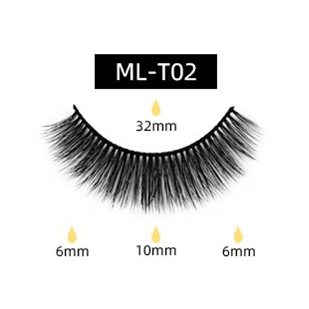 (Ml-T02) 3D False Eyelashes With Eyeliner Tweezer Eyelash Curler Lashes Makeup Extension Set 110691489470