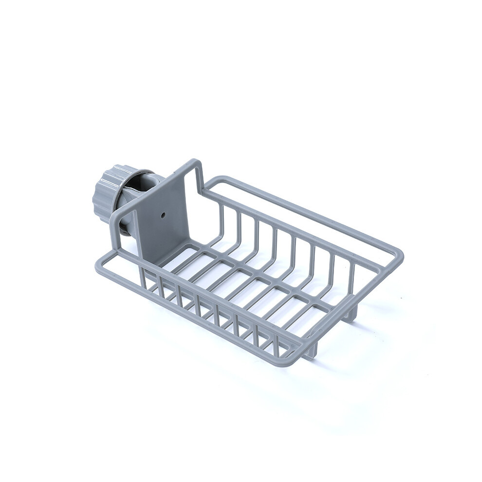 (Gray, Pp) Kitchen Sink Faucet Sponge Soap Storage Organizer Cloth Drain Rack Holder Shelf 320997780533