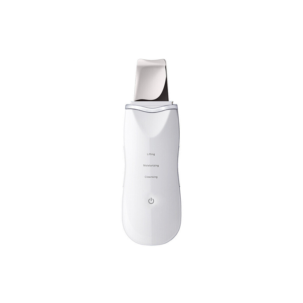 White (White) Ultrasonic Facial Skin Scrubber Cleaner Acne Blackhead Remover Peeling Shovel Facial Massager Skin Care