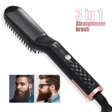 (US) Multifunctional Hair Styler Electric Heat Comb Beard Straightener Brush For Men