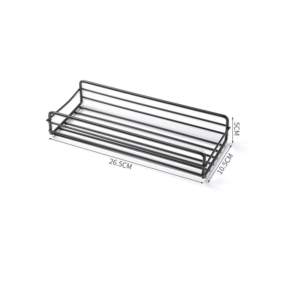 (Black) Kitchen Bathroom Shower Shelf Organizer Storage Rack Holder Wall Mounted Basket