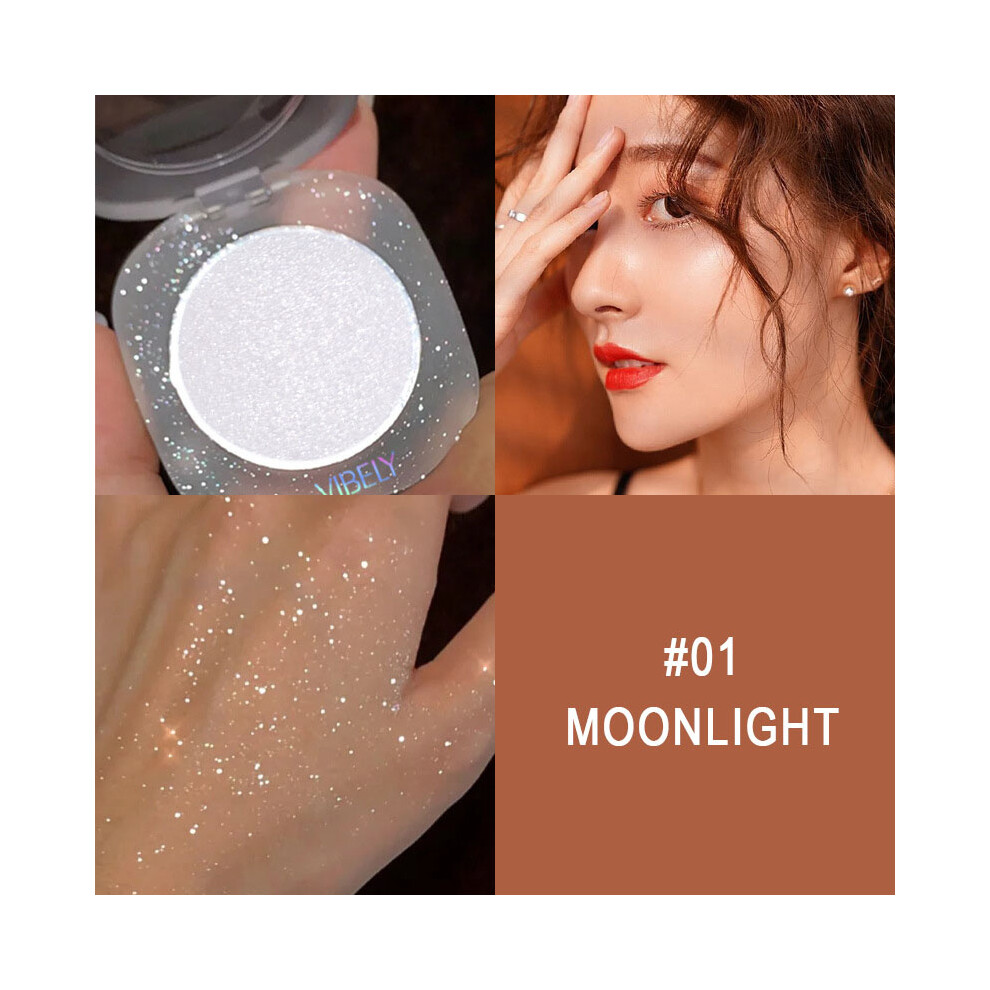 (#01 Moonlight) Glitter For Powder Face Eyeshadow Body Highlighter Gel Jelly Highlighter
