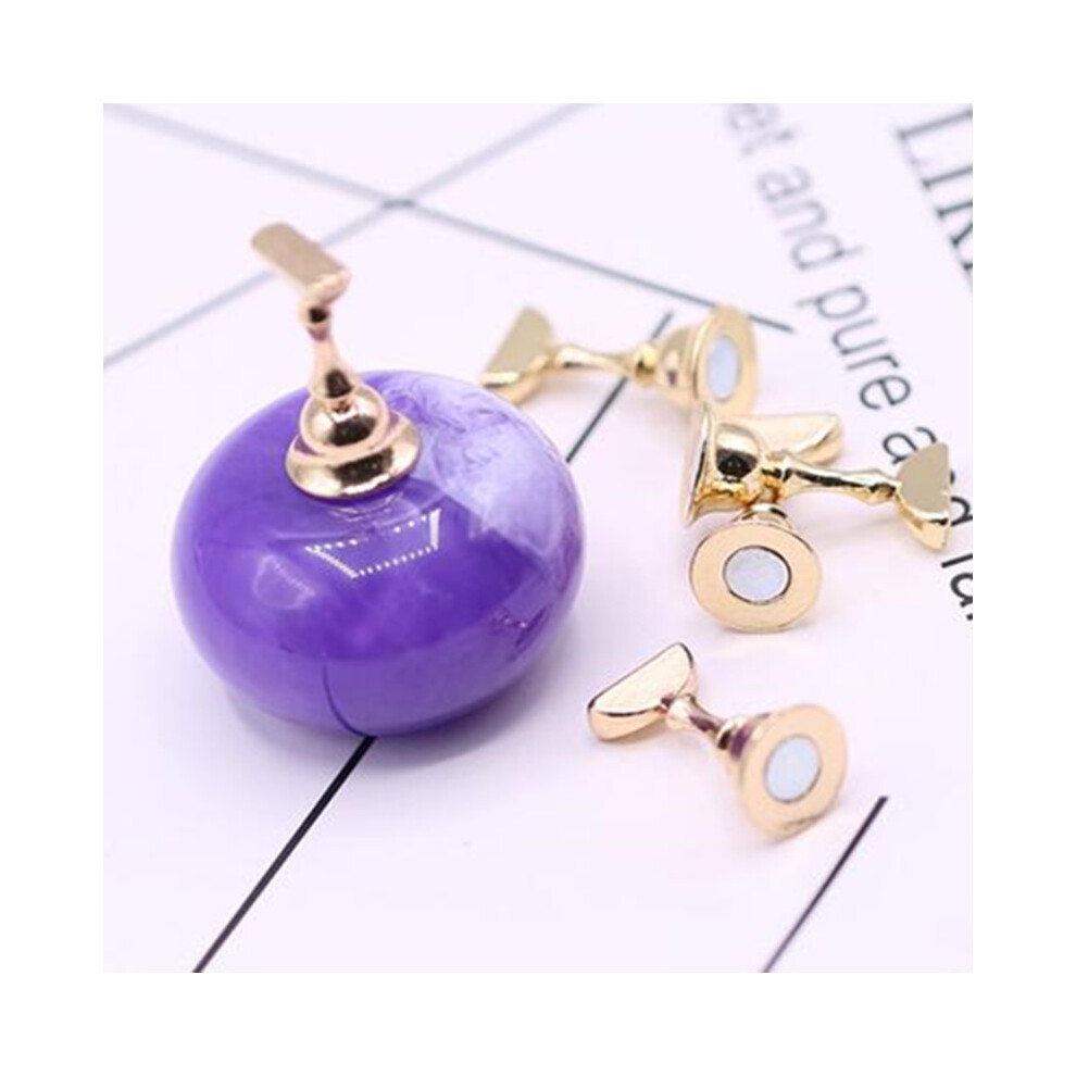 Purple (Purple) Nail Art Practice Display Stand False Nail Tip Holder Crystal Magnetic Stylish