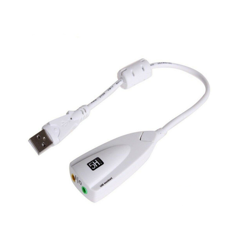 () Usb External Sound Card Virtual 7.1 Surround Mic Audio Adapter Cable White/Black 110691401168