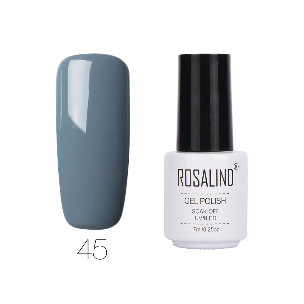 (#45) ROSALIND Nail Art 7ML Gel Polish Semi Permanent Varnish Manicure Primer Top Coat