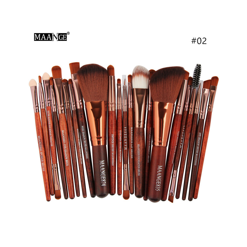 (#02) 22PCS Beauty Makeup Brushes Set Cosmetic Foundation Powder Blush Eye Shadow Lip Blend Make Up Tool Kit