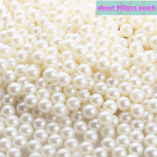 (#03 White Pearl) Pearl Clear Acrylic Cosmetic Organizer Makeup Brush Container Storage Box Holder