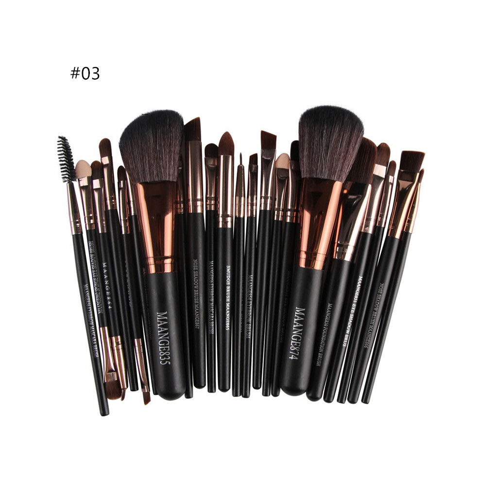 (#03) 22PCS Beauty Makeup Brushes Set Cosmetic Foundation Powder Blush Eye Shadow Lip Blend Make Up Tool Kit