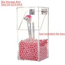 (#02 Large) Pearl Clear Acrylic Cosmetic Organizer Makeup Brush Container Storage Box Holder