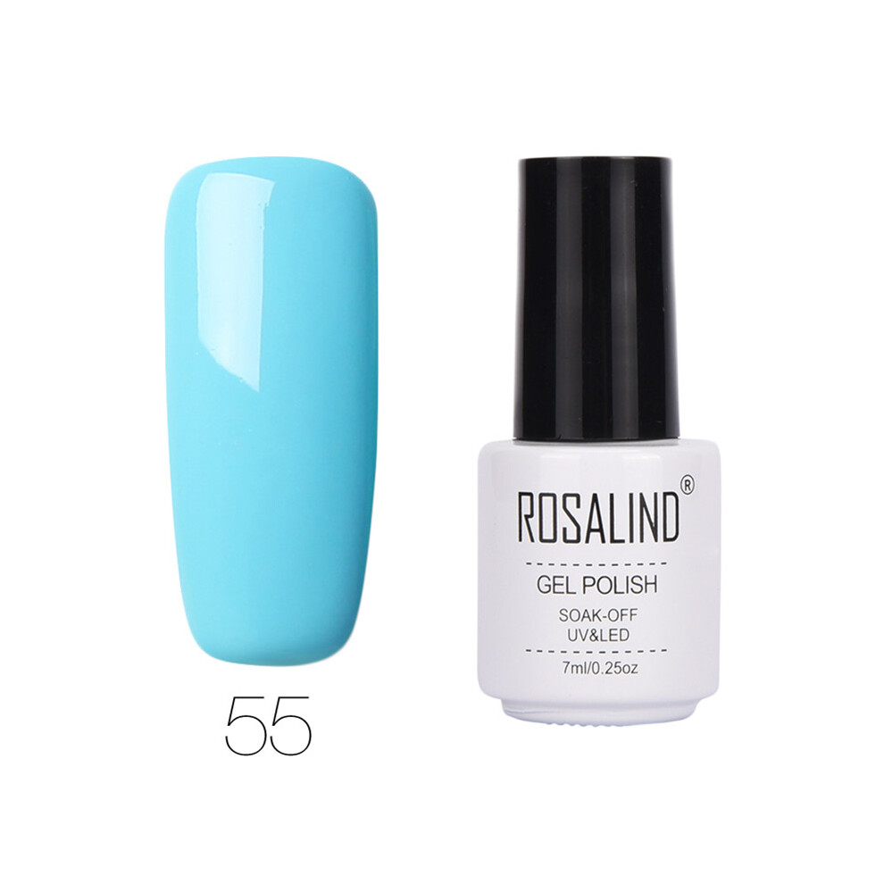 (#55) ROSALIND Nail Art 7ML Gel Polish Semi Permanent Varnish Manicure Primer Top Coat