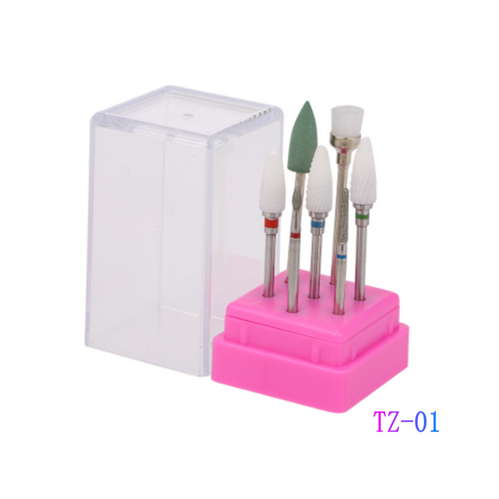(TZ-01) 7PCS Ceramic Nail Art Drill Bits Gel Removal Electric Manicure Rotary Burr