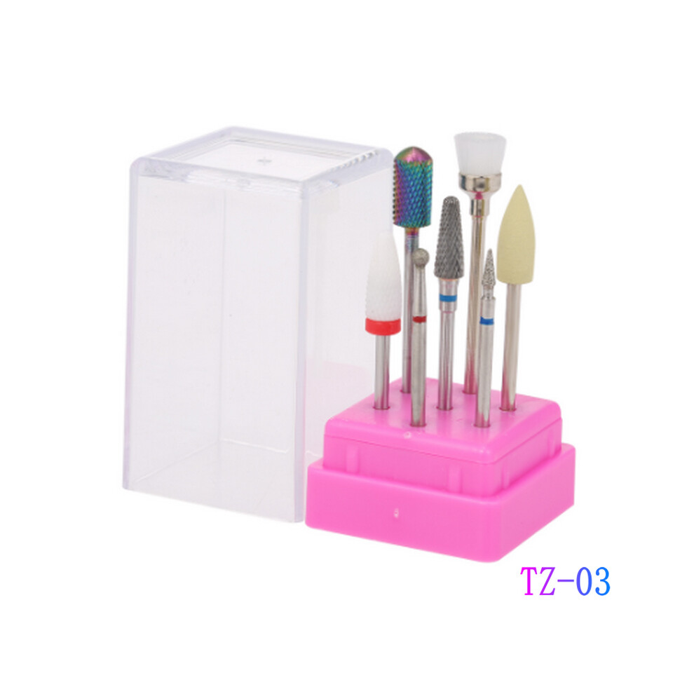(TZ-03) 7PCS Ceramic Nail Art Drill Bits Gel Removal Electric Manicure Rotary Burr