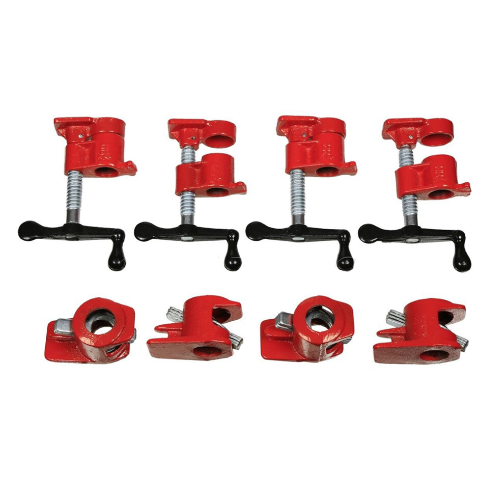 (1-Set) 4X 1/2'' Heavy Duty Cast Iron Woodworking Gluing Pipe Clamp Carpenters Tool 320997710585