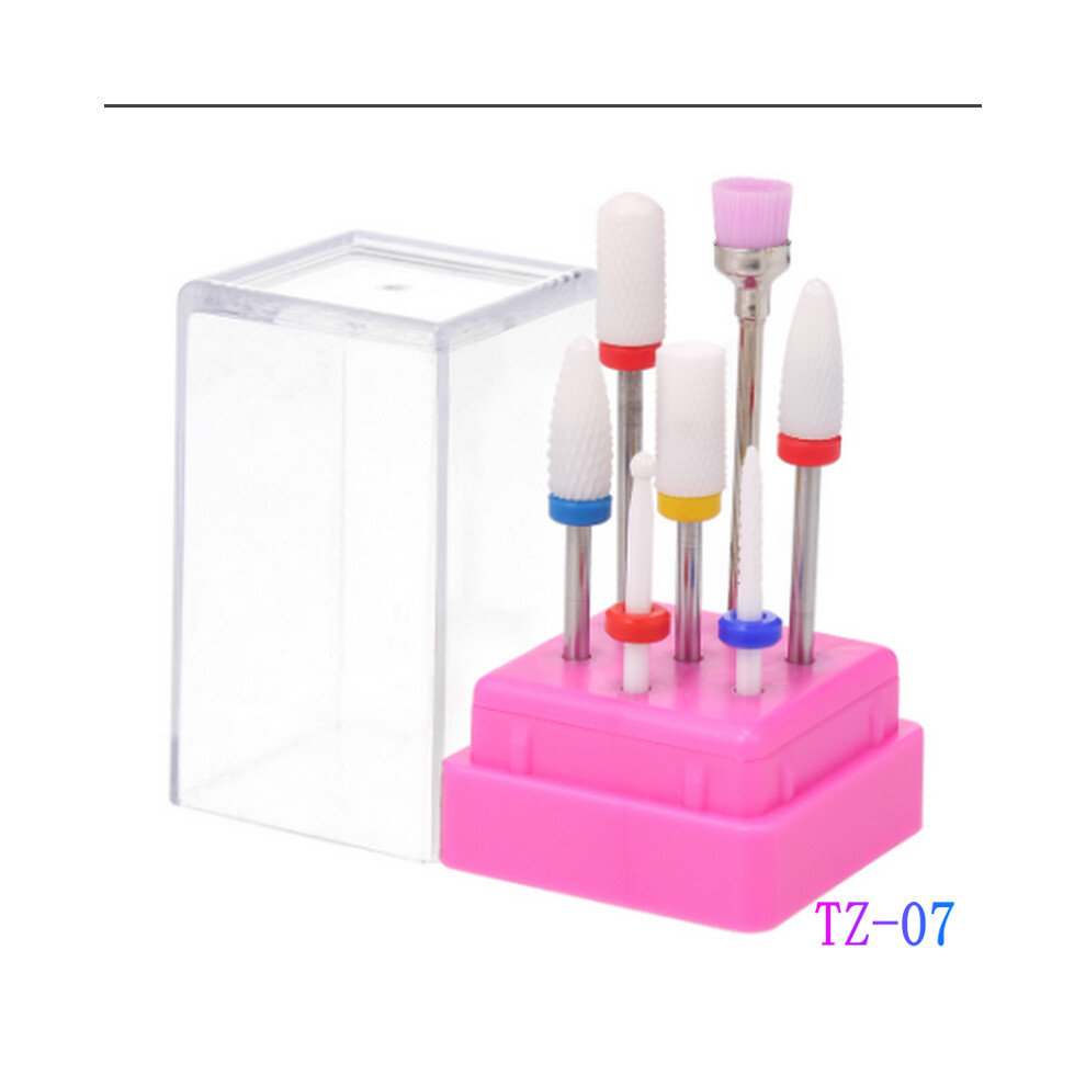 (TZ-07) 7PCS Ceramic Nail Art Drill Bits Gel Removal Electric Manicure Rotary Burr