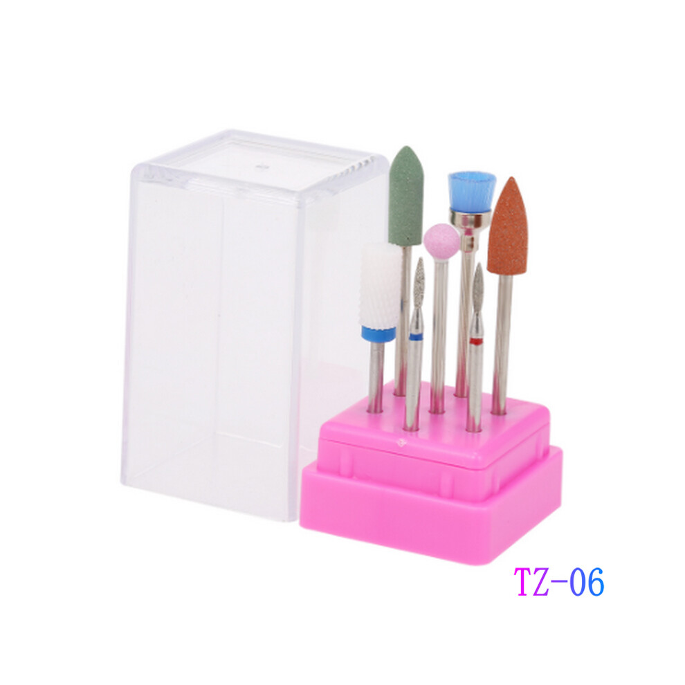 (TZ-06) 7PCS Ceramic Nail Art Drill Bits Gel Removal Electric Manicure Rotary Burr